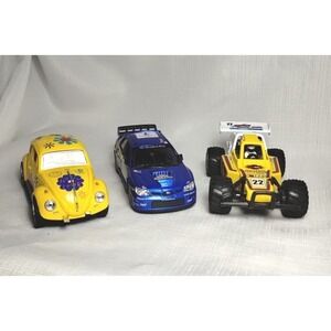 3 Kinsfun Sandrail Hot Rail Dune Buggy, Volkswagen & Subaru Diecast Pullback 5"